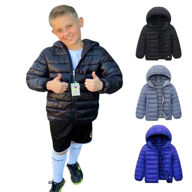 Kids Outdoor Jacket - Hooded Lightweight Down Jackets Children Boys