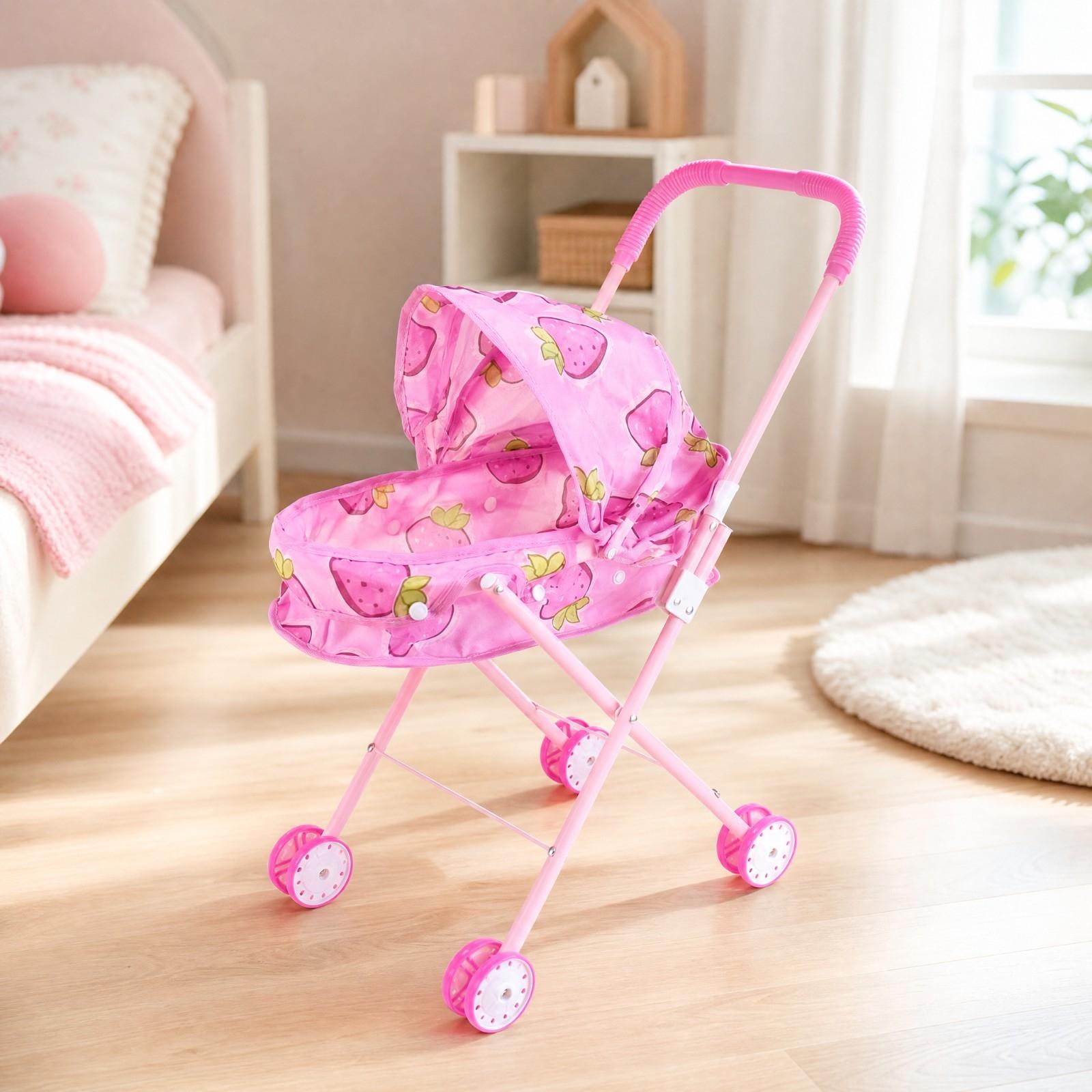 Kids Indoor Outdoor Cart - Folding Kids Push Cart Doll Stroller