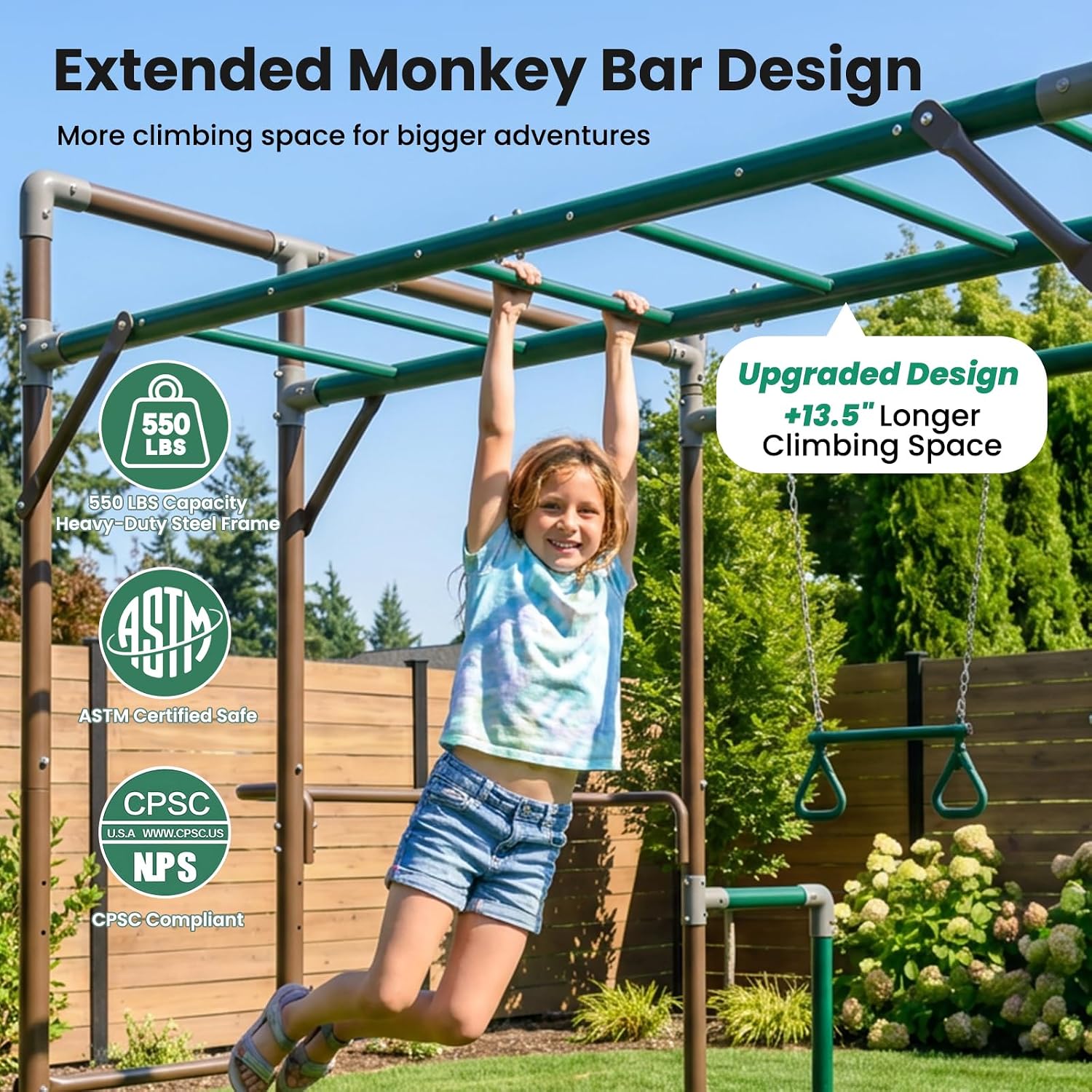 Outdoor Jungle Gym with Monkey - Kids Outdoor Monkey Bars recension och pris