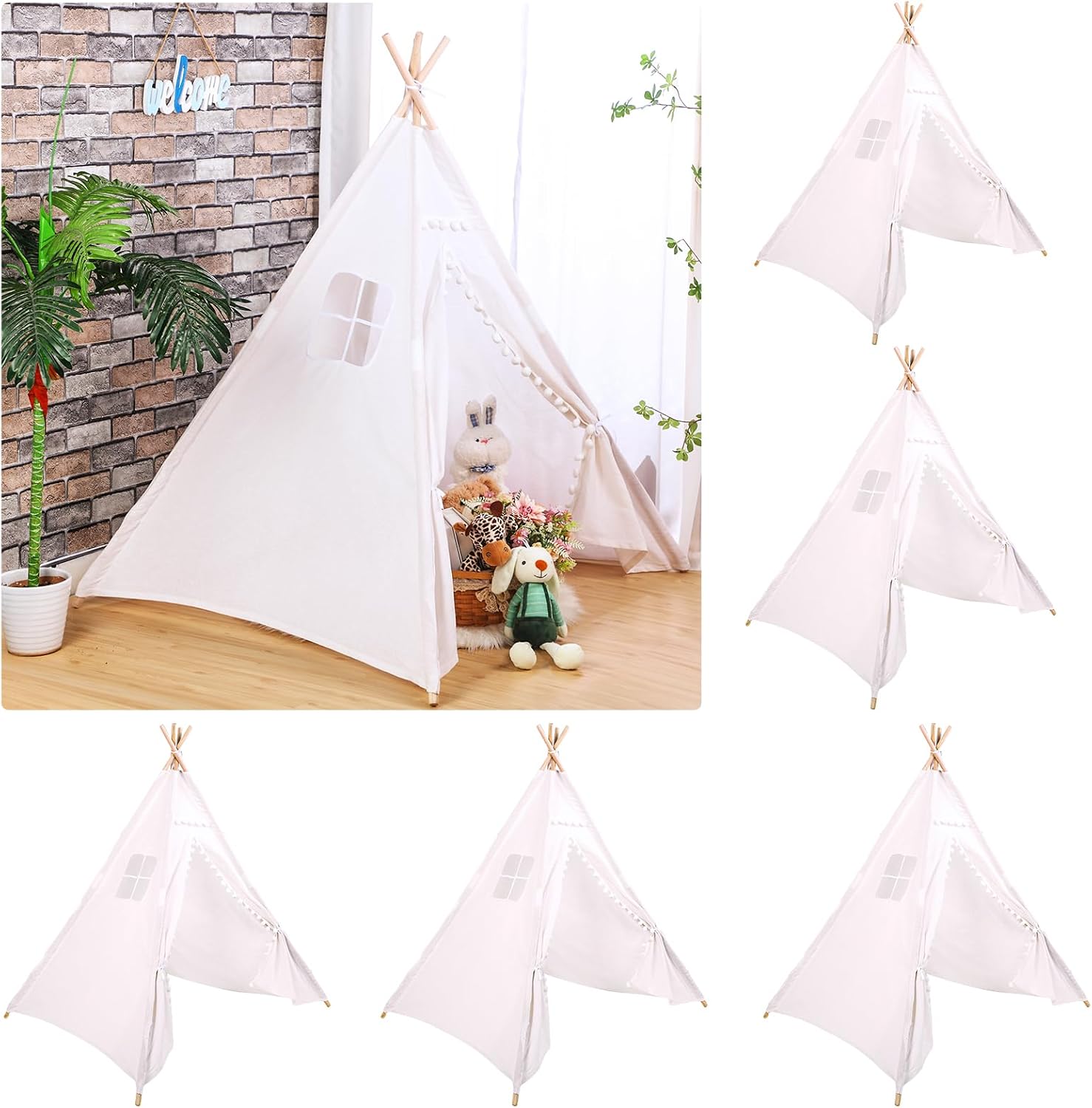 Windyun 6 Pcs Kids Teepee Tent - Kids Outdoor Tent recension och pris