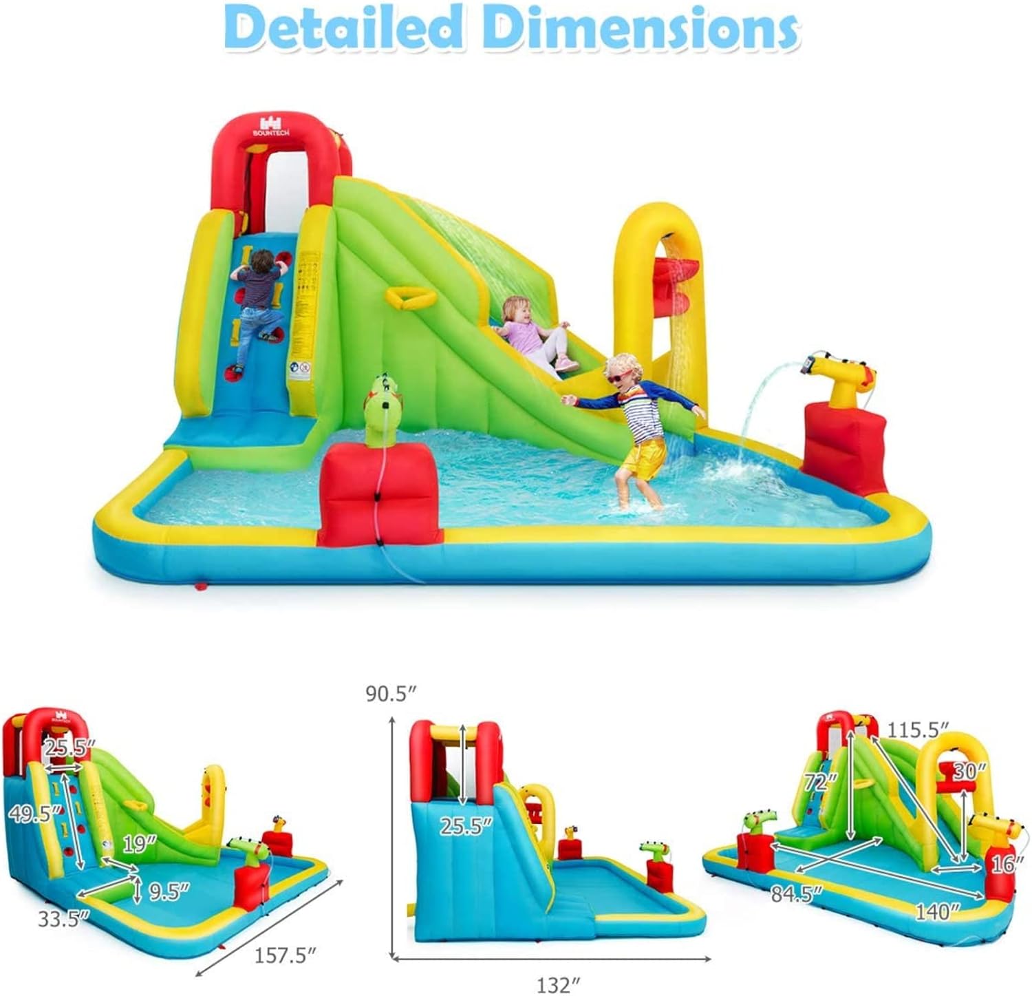 Mega Inflatable Water Park Bou - Kids Outdoor Climbing Wall recension och pris