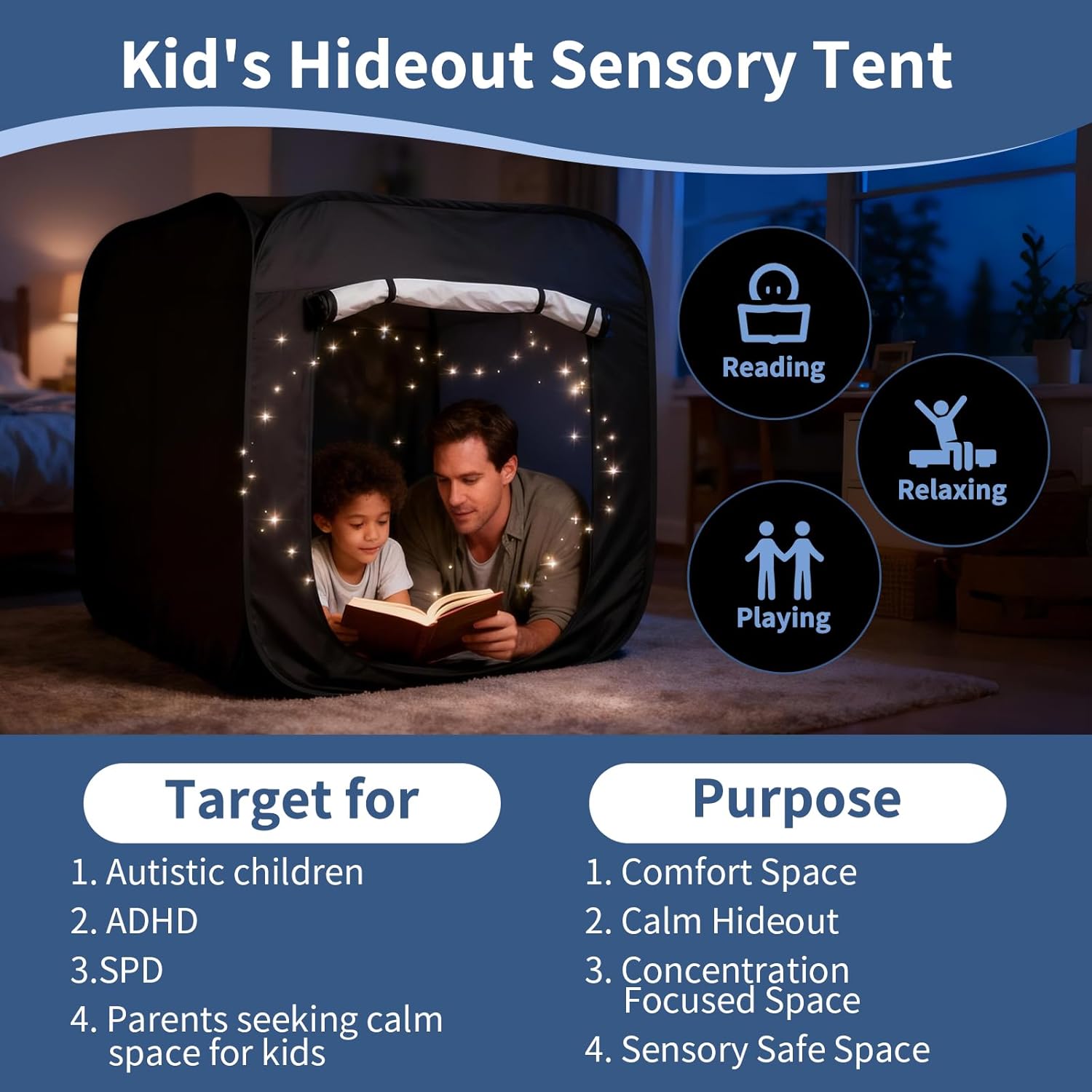 Sensory Tent for Kids 37.4 in  - Kids Outdoor Play Yard recension och pris